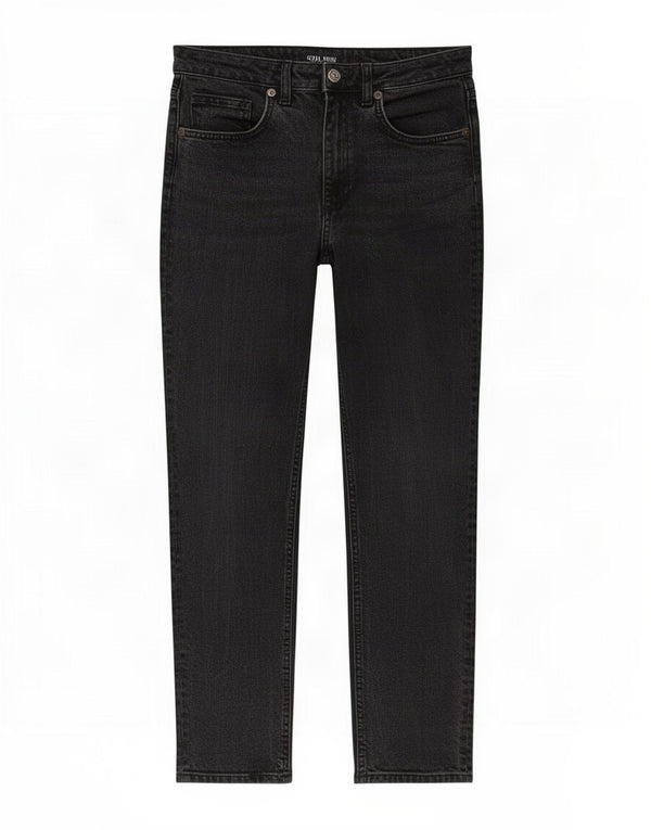 Zara Womens High Waist Tapered Jeans EU 38 Small W28 L27 Black