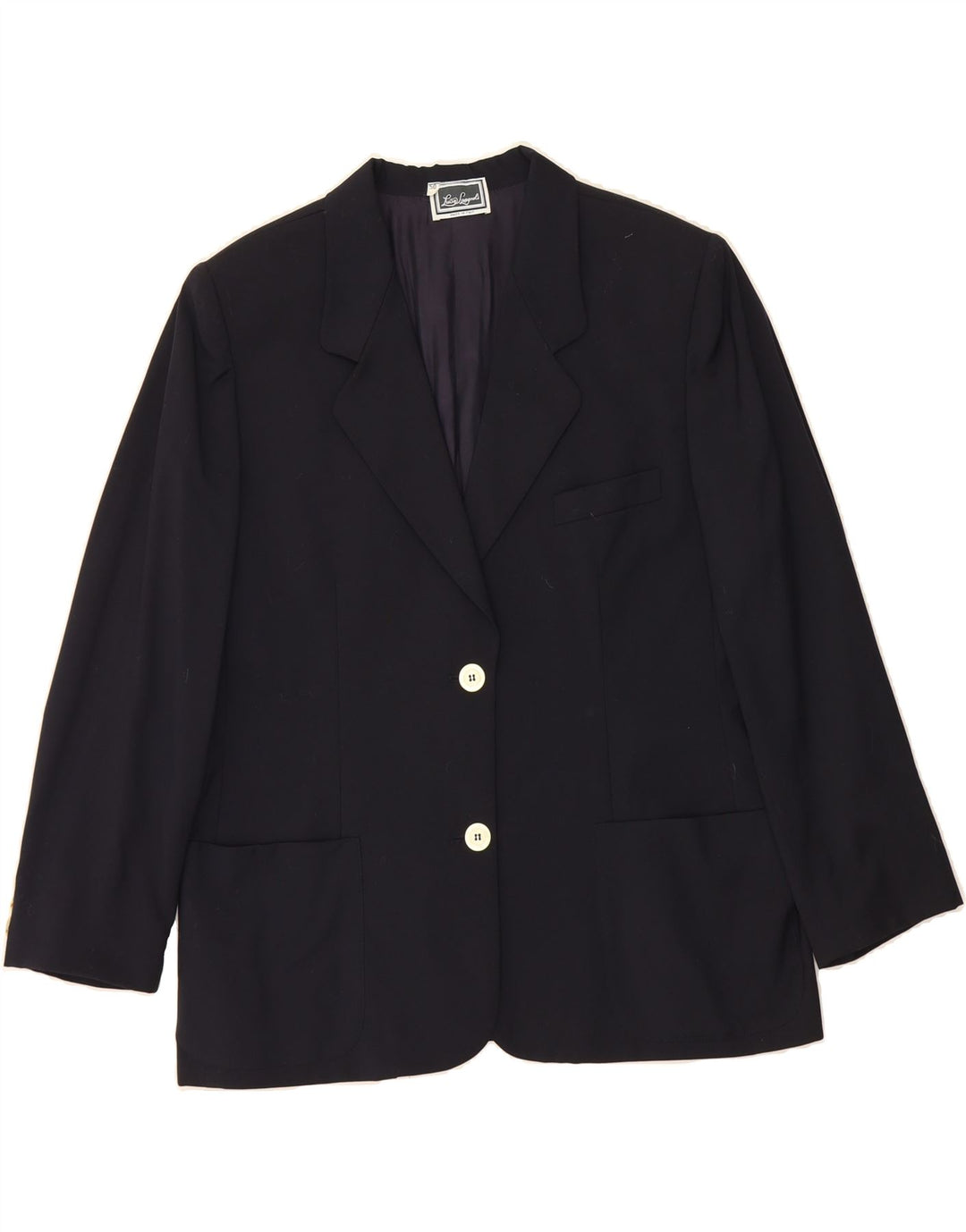 LUISA SPAGNOLI Womens 2 Button Blazer Jacket IT 50 XL Navy Blue Wool Vintage Luisa Spagnoli and Second-Hand Luisa Spagnoli from Messina Hembry 