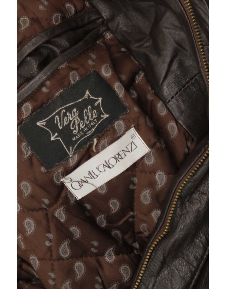 Vintage Mens Leather Jacket UK 40 Large Brown