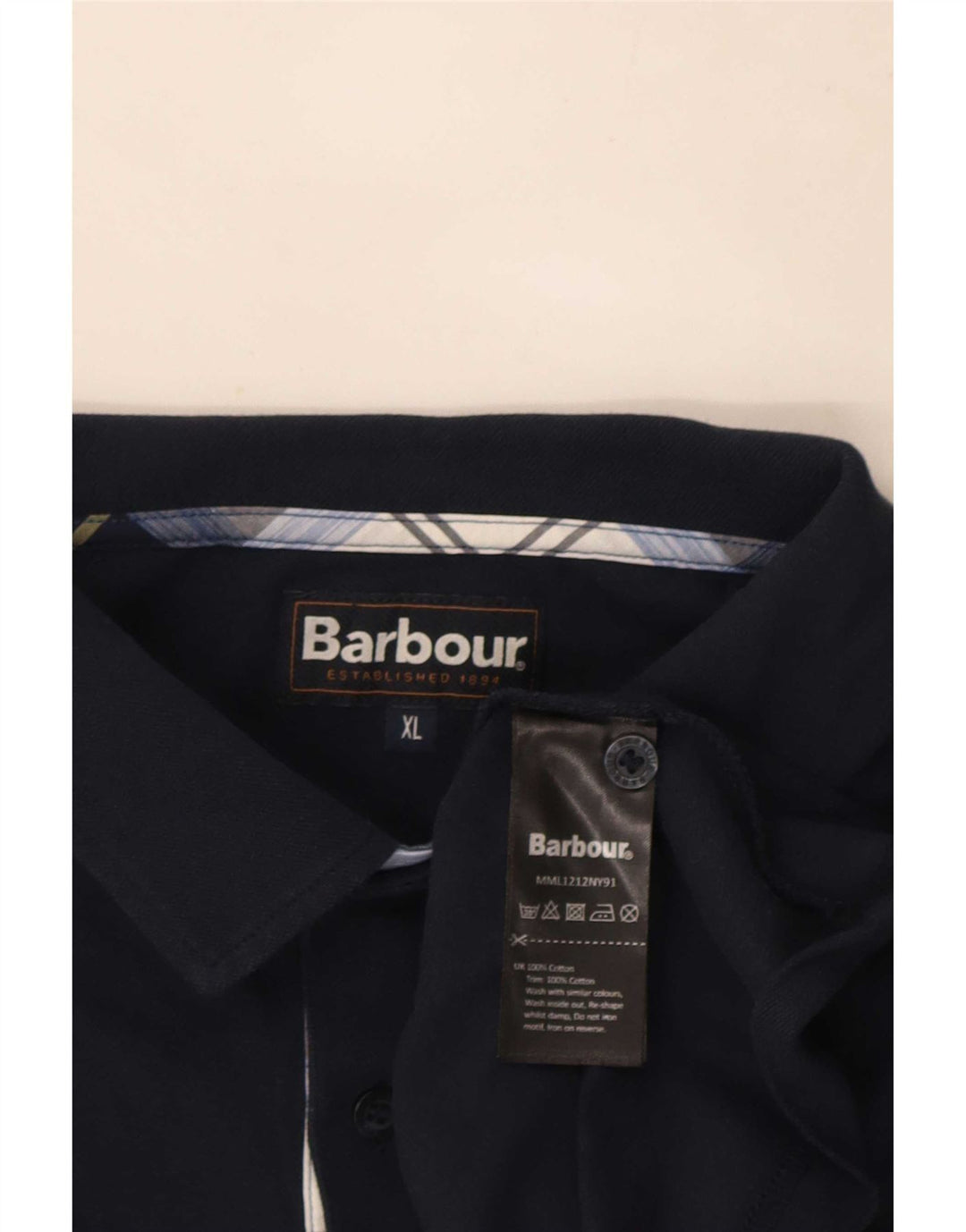 Barbour Mens Polo Shirt XL Navy Blue Cotton