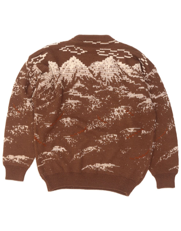 4 Castella Mens Graphic Crew Neck pulóver IT 52 nagy barna gyapjú