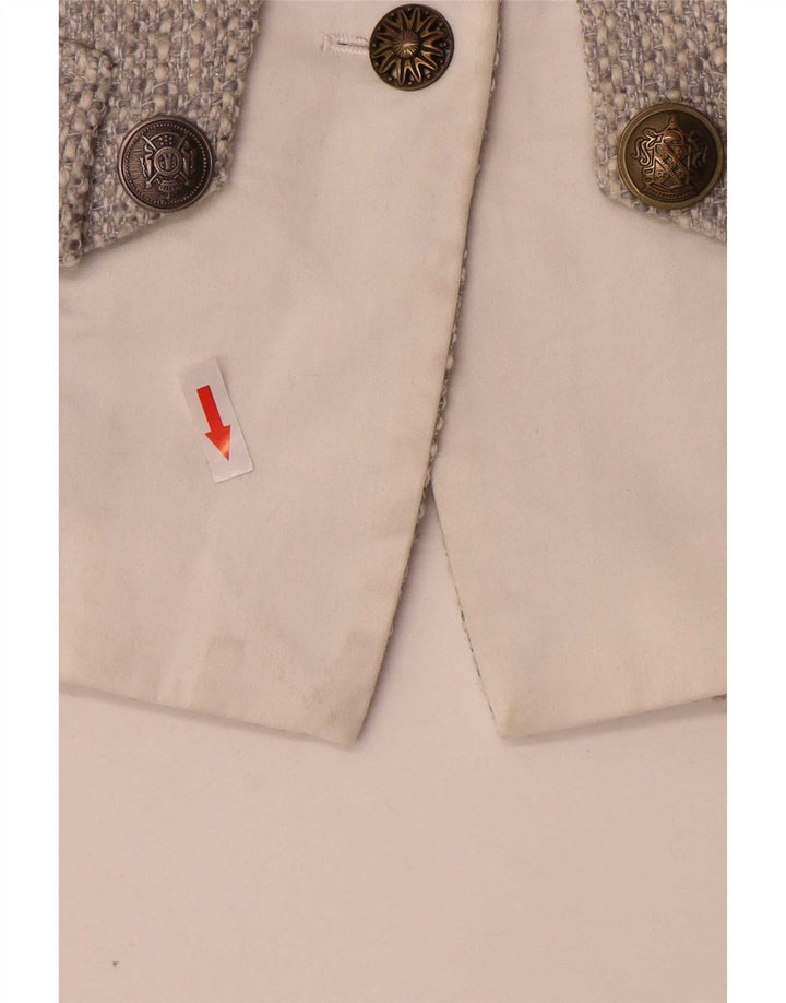 Joe Browns Womens 3 Button Blazer Jacket UK 14 Medium Grey Acrylic