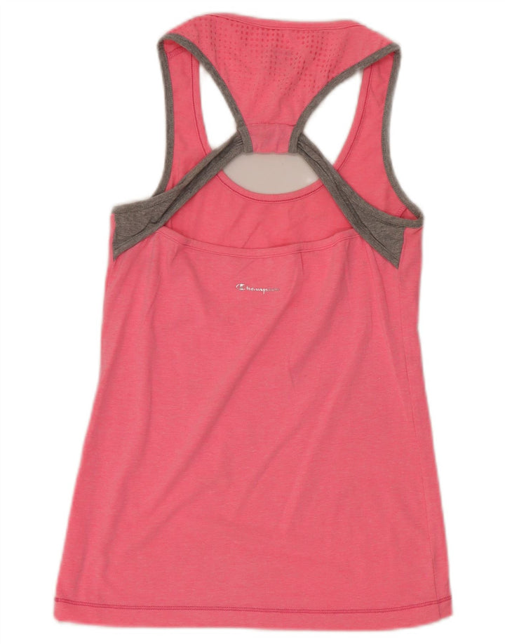 Champion Womens Crop Vest Top UK 12 Medium Pink Spotted