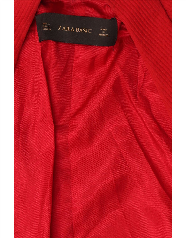 Zara Veste blazer ouverte à manches 3/4 pour femme UK 16 Large Rouge