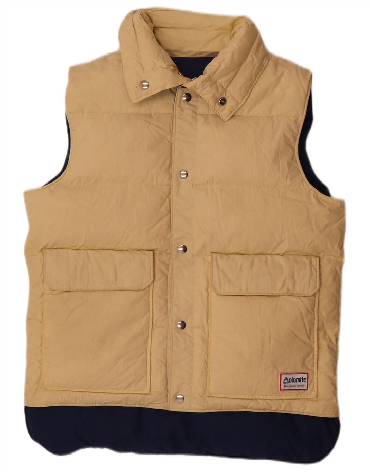 Dolomite Mens Reversible Padded Gilet UK 38 Medium Navy Blue Cotton