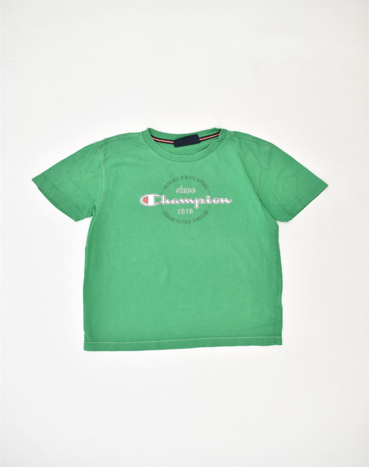 CHAMPION Boys Graphic T-Shirt Top 9-10 Years Green Cotton | Vintage | Thrift | Second-Hand | Used Clothing | Messina Hembry 