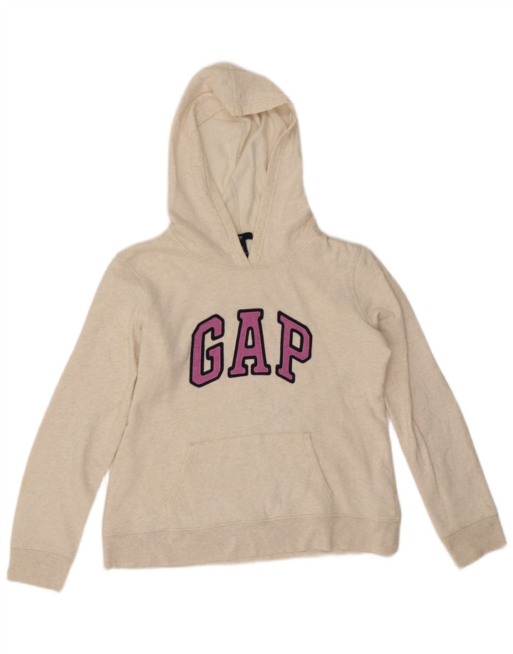 Gap Womens Graphic Hoodie Jumper UK 14 Medium White