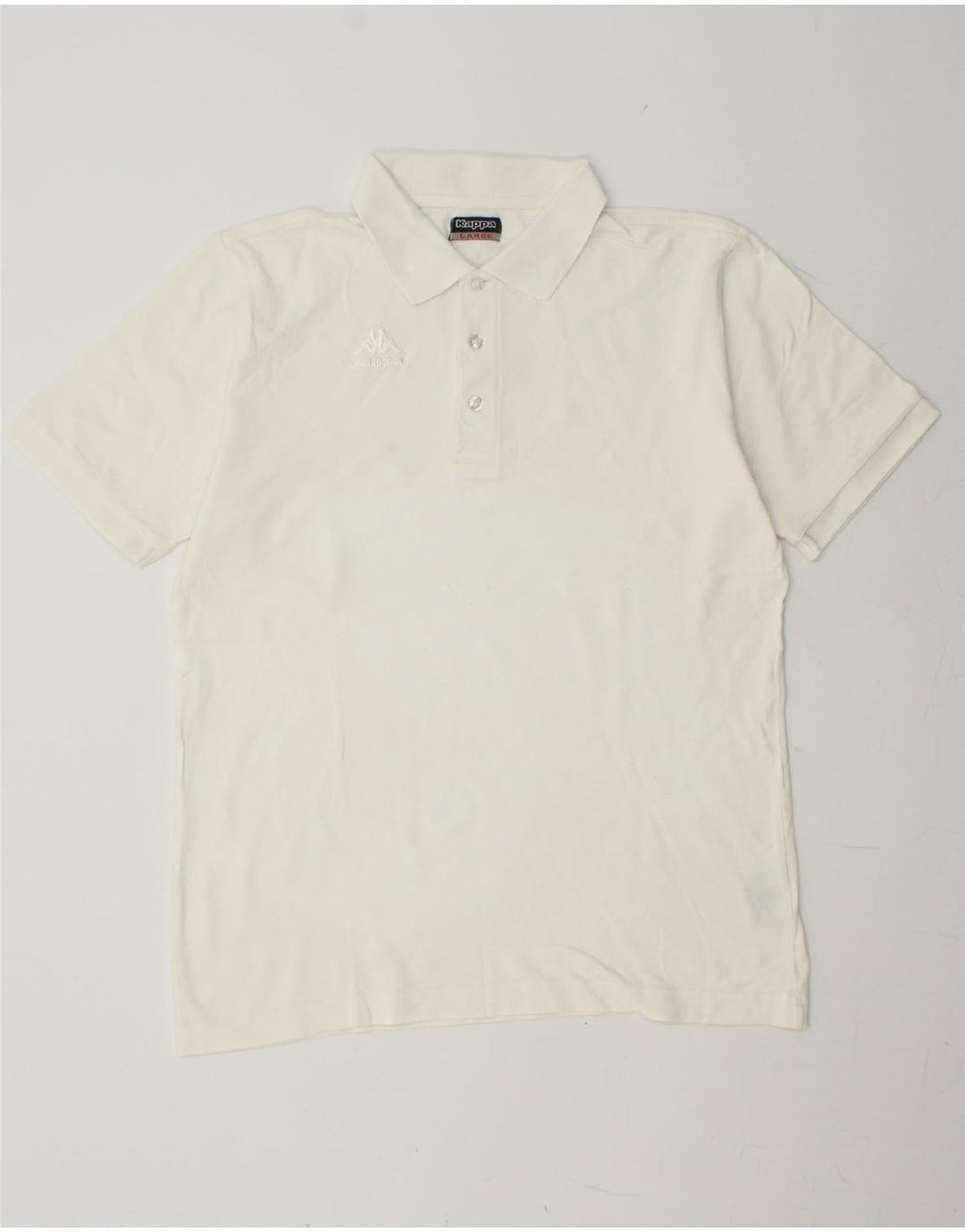 KAPPA Mens Polo Shirt Large White Cotton Vintage Kappa and Second-Hand Kappa from Messina Hembry 