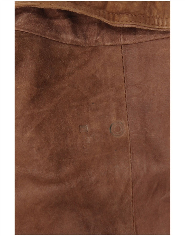 Morena Mens Suede Bomber Jacket IT 52 XL Brown Leather