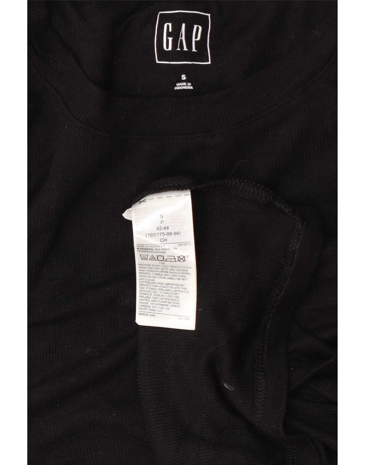 Gap Damen Top Langarm UK 10 Small Schwarz Modal