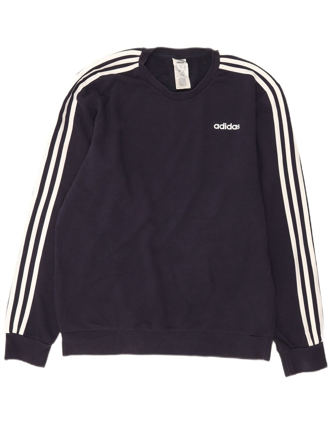 Adidas Mens Sweatshirt Jumper Large Navy Blue Cotton