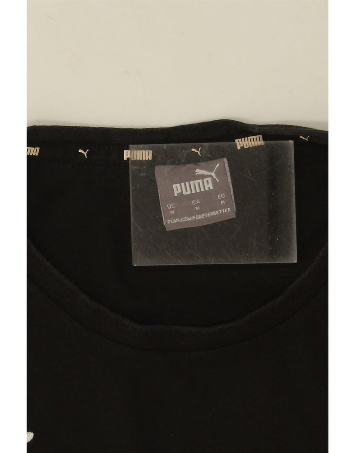 Мужская футболка Puma из хлопка среднего размера, черная