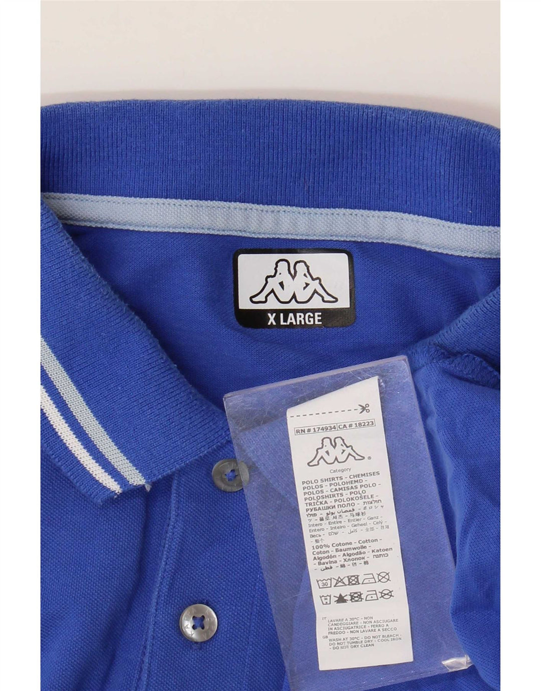 Kappa Mens Polo Shirt XL Blue Cotton