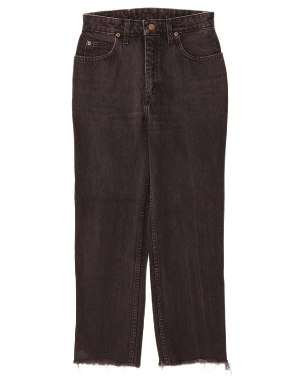 Lee Womens Crop High Waist Jeans W28 L26 Black Cotton