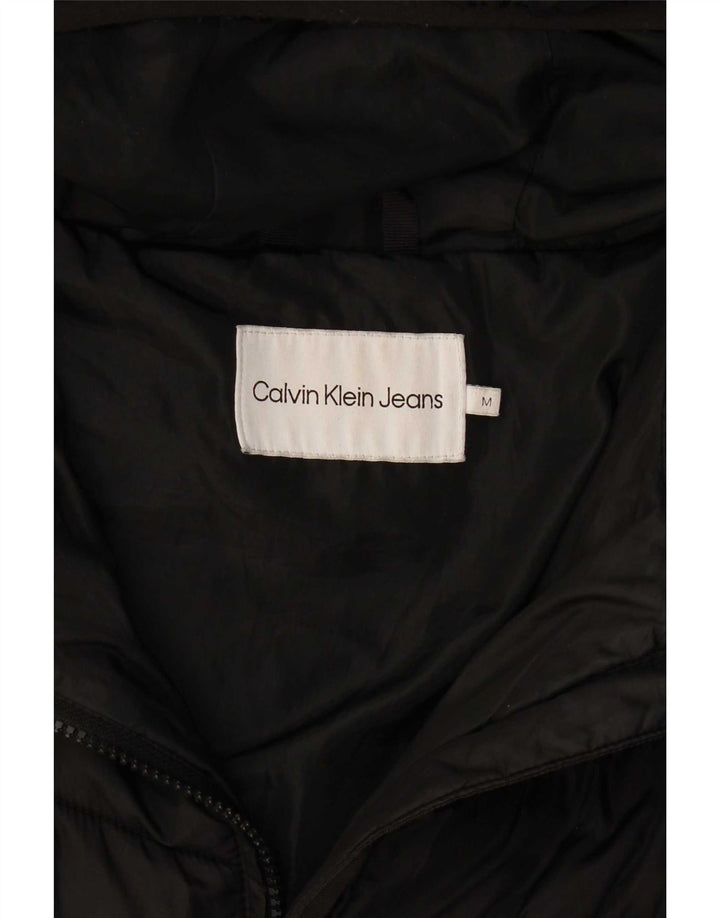 Женское стеганое пальто с капюшоном Calvin Klein UK 14, средний черный полиэстер