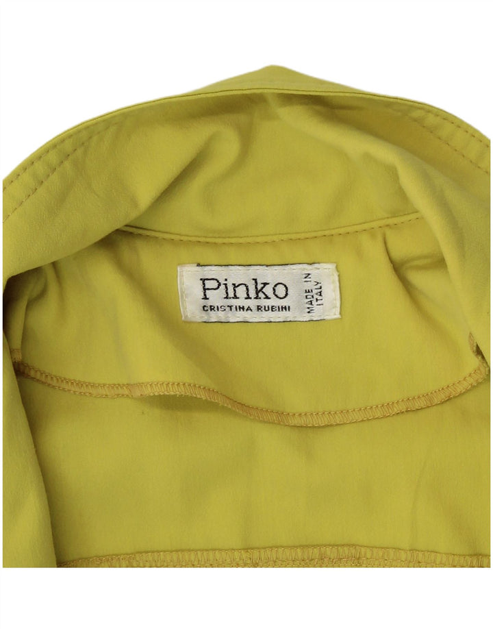 Pinko Dame Longline Kortærmet Blazer Jacket UK 16 Large Yellow