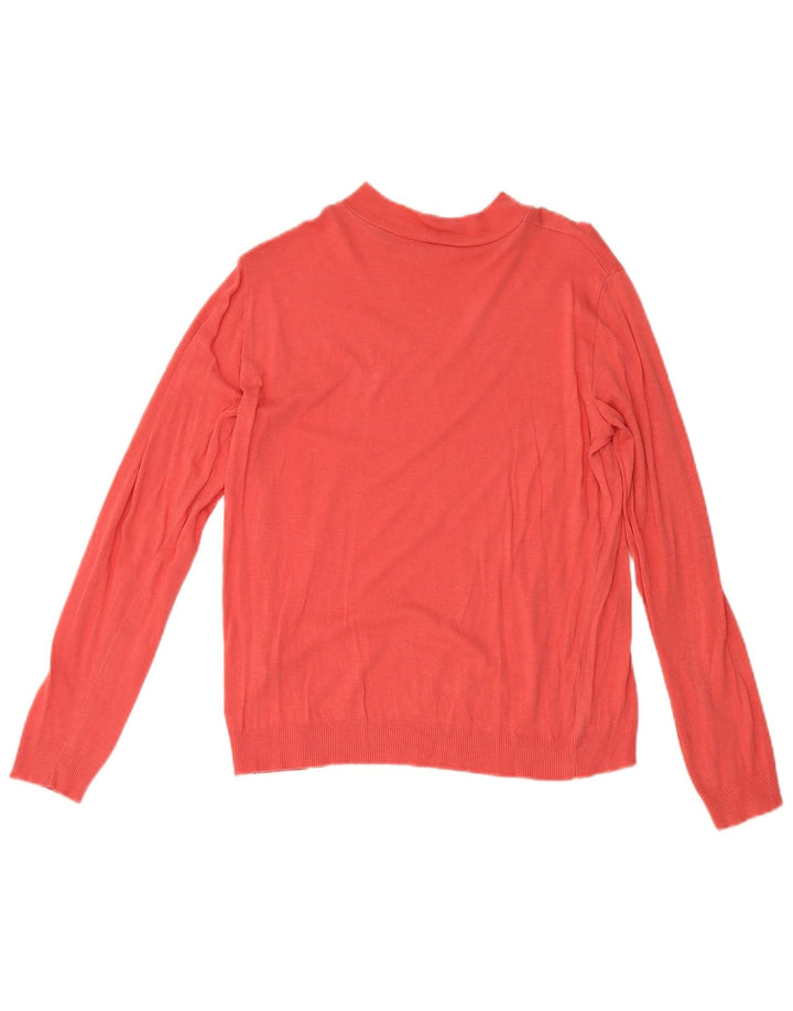 Massimo Dutti Womens Top Long Sleeve UK 18 XL Pink Lyocell