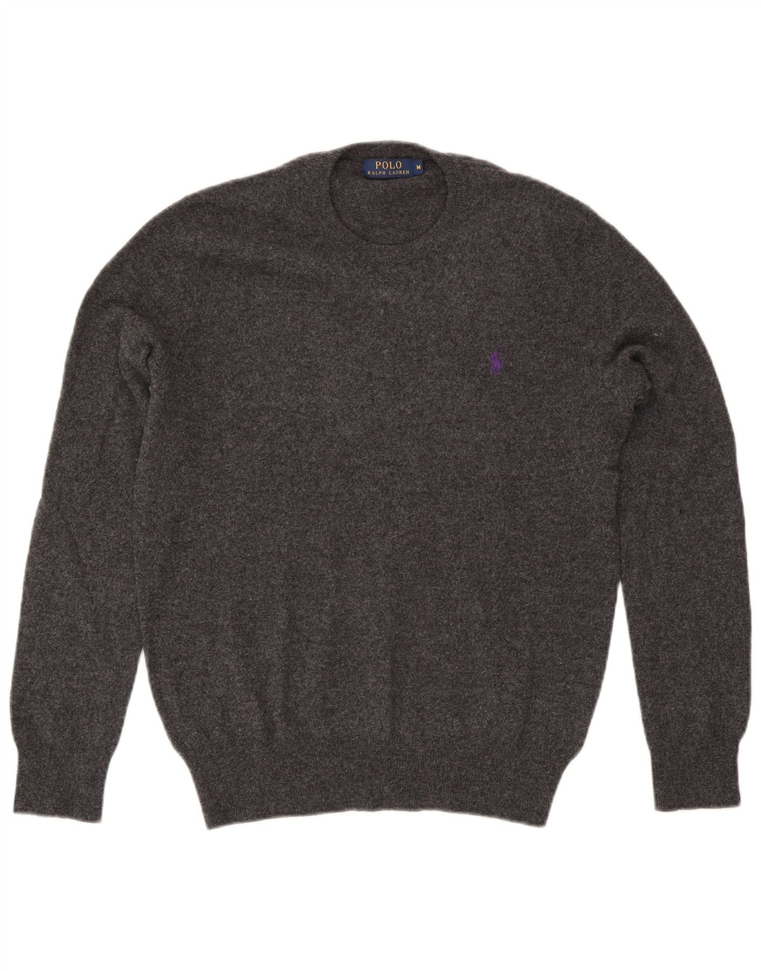 Polo Ralph Lauren Mens Crew Neck Jumper Sweater Medium Grey Wool