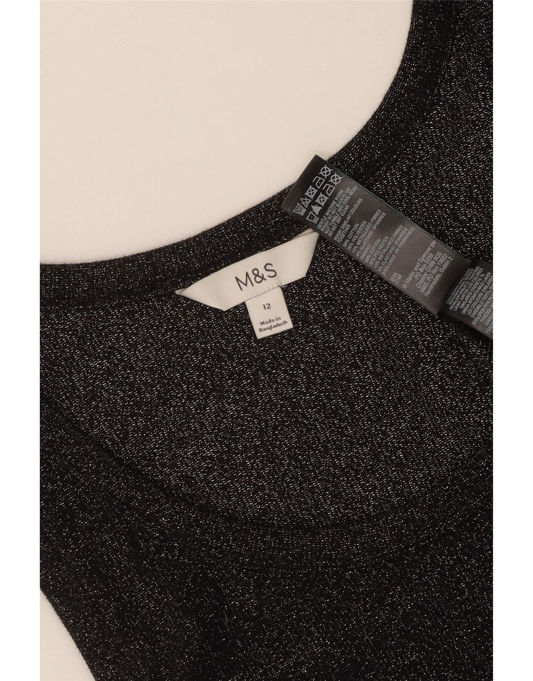 Marks & Spencer Débardeur pour femme UK 12 Medium Noir Moucheté Coton
