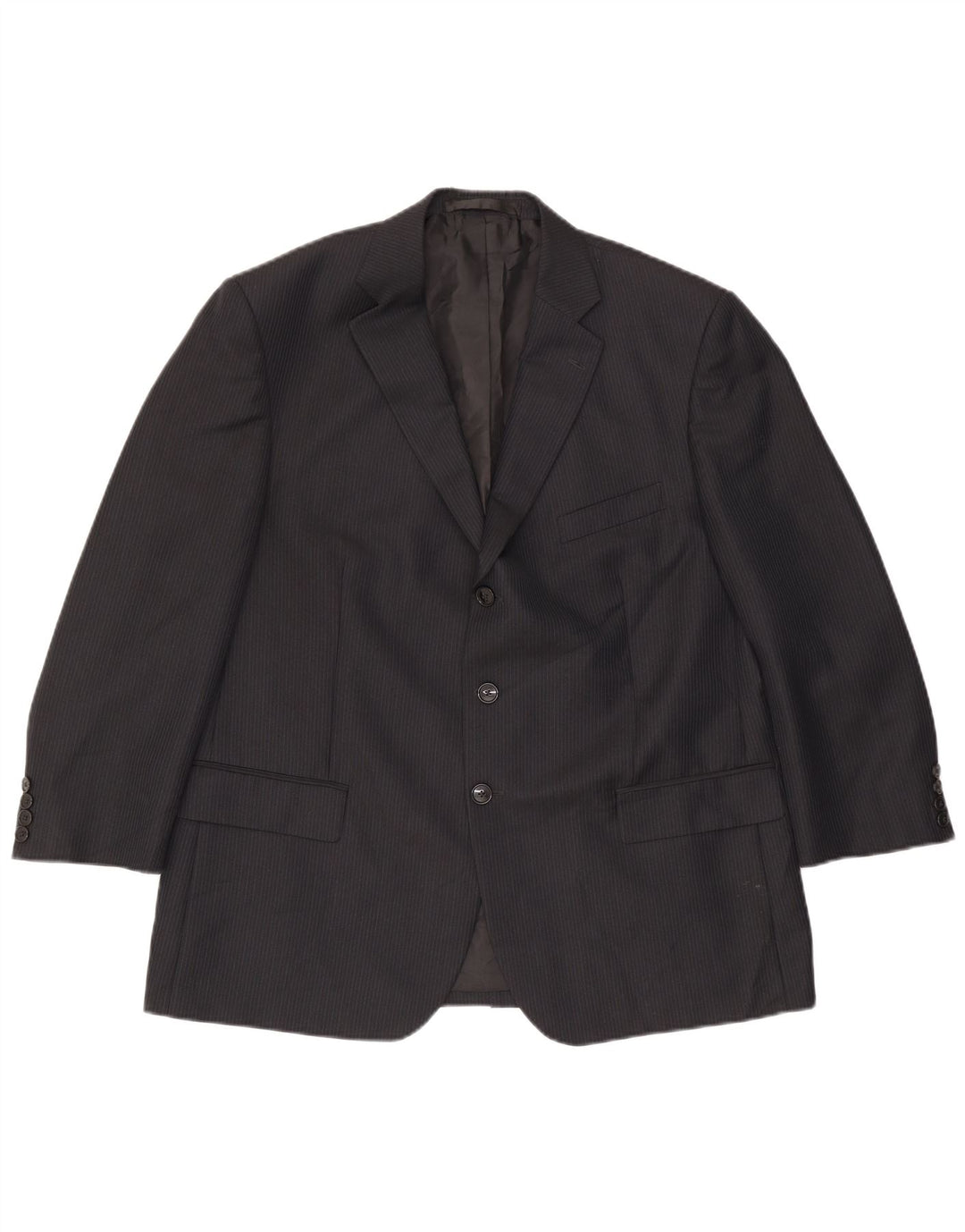 Marks & Spencer Herre 3-knaps blazerjakke UK 44 XL Marineblå nålestribe