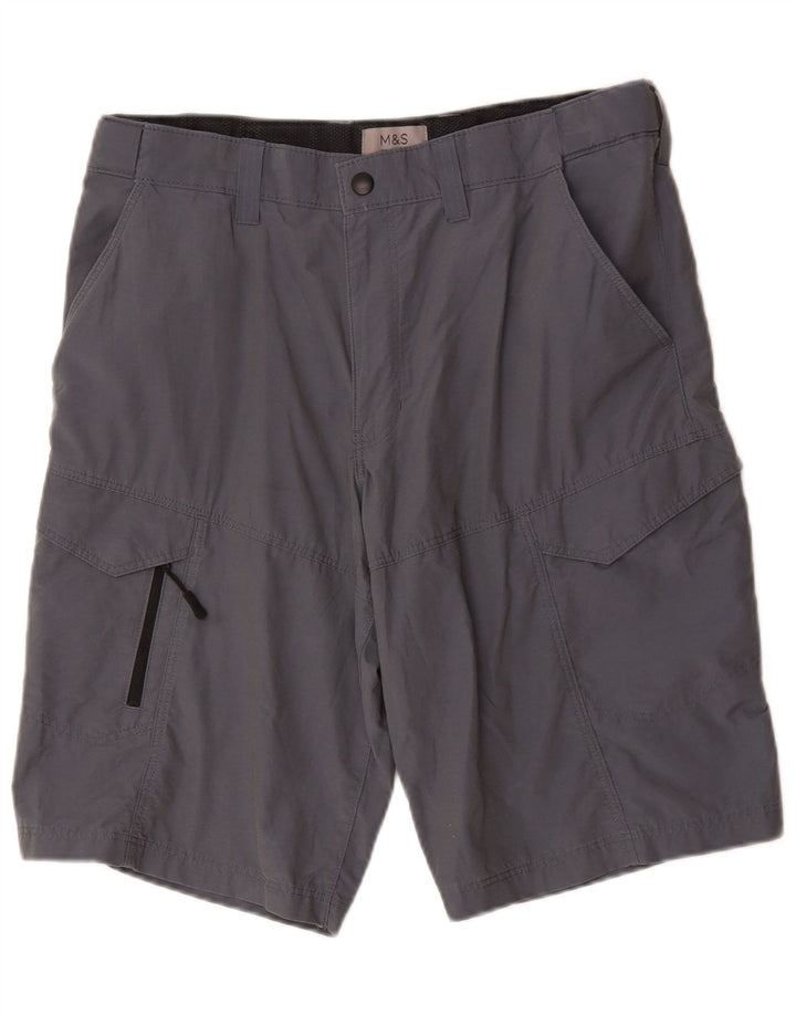 Marks & Spencer Mens Cargo Shorts W34 Large  Blue Cotton
