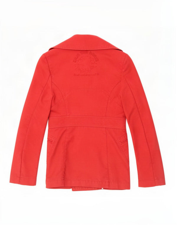 Jaqueta blazer feminina diesel com estampa dupla, Reino Unido 6 XS, algodão vermelho