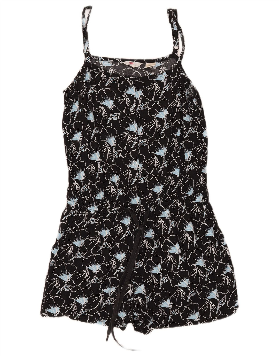 Levi's Womens Sleeveless Playsuit UK 10 Small Black Floral Viscose