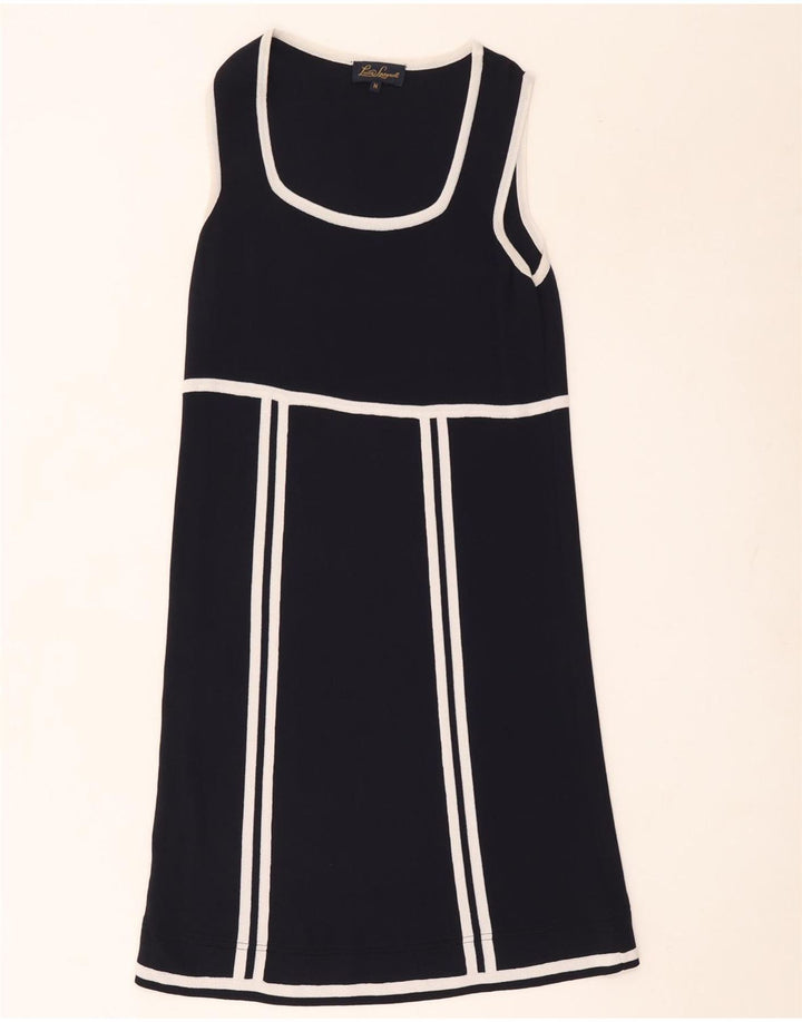Luisa Spagnoli Womens Sleeveless Shift Dress UK 12 Medium Navy Blue