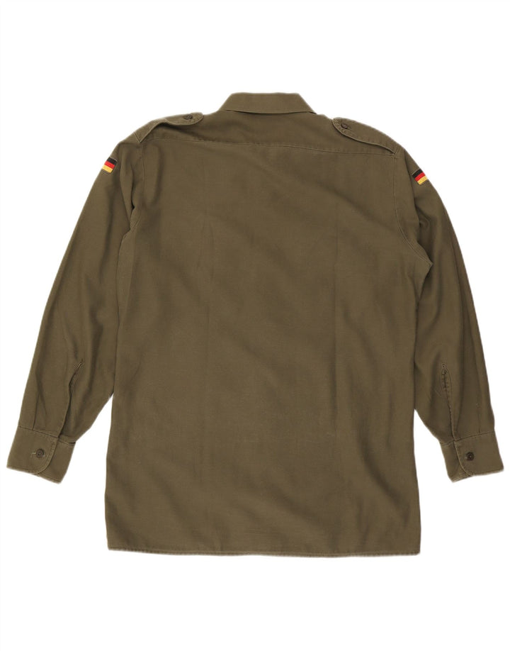 Vintage Mens Military Shirt Medium Khaki