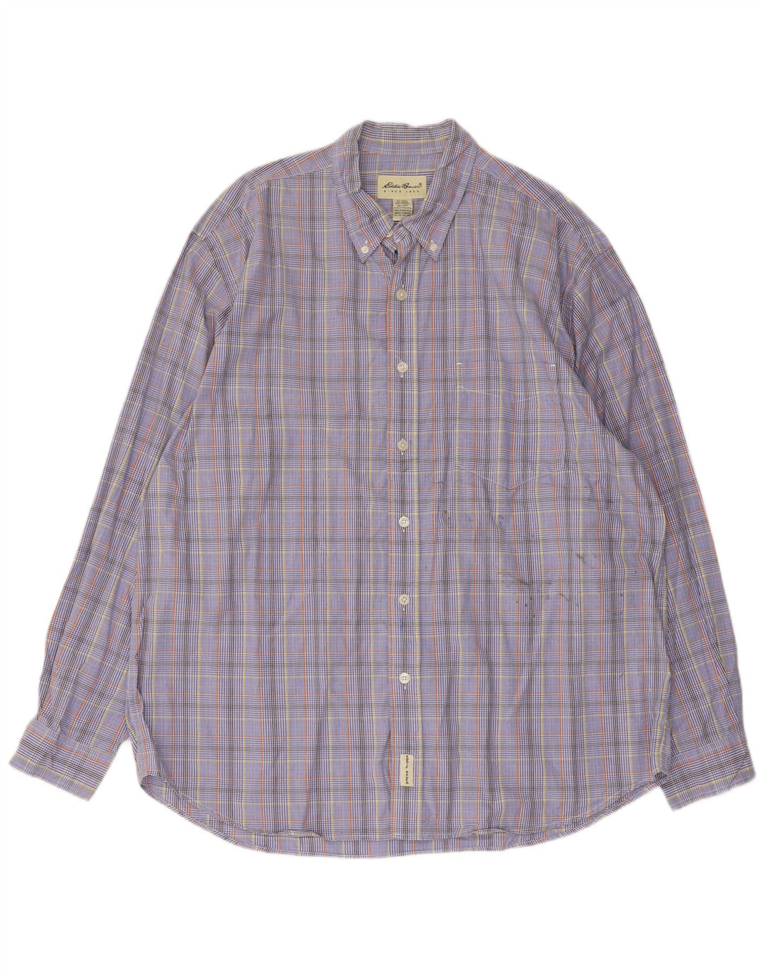 Мужская рубашка Eddie Bauer XL, синяя клетка, хлопок