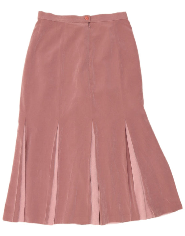 Jaques Vert Damen Plissee-A-Linien-Rock UK 14 Medium W28 Rosa Farbblock