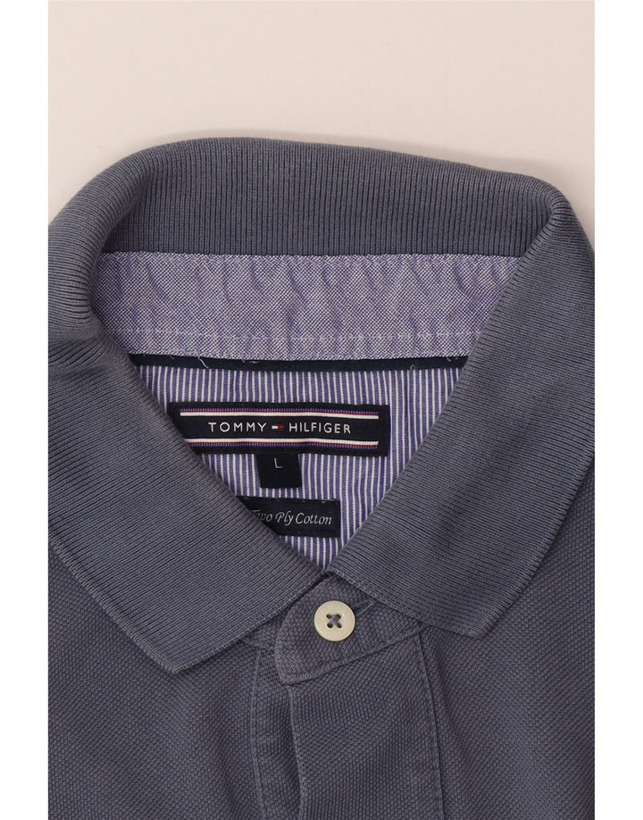 TOMMY HILFIGER Mens Polo Shirt Large Blue