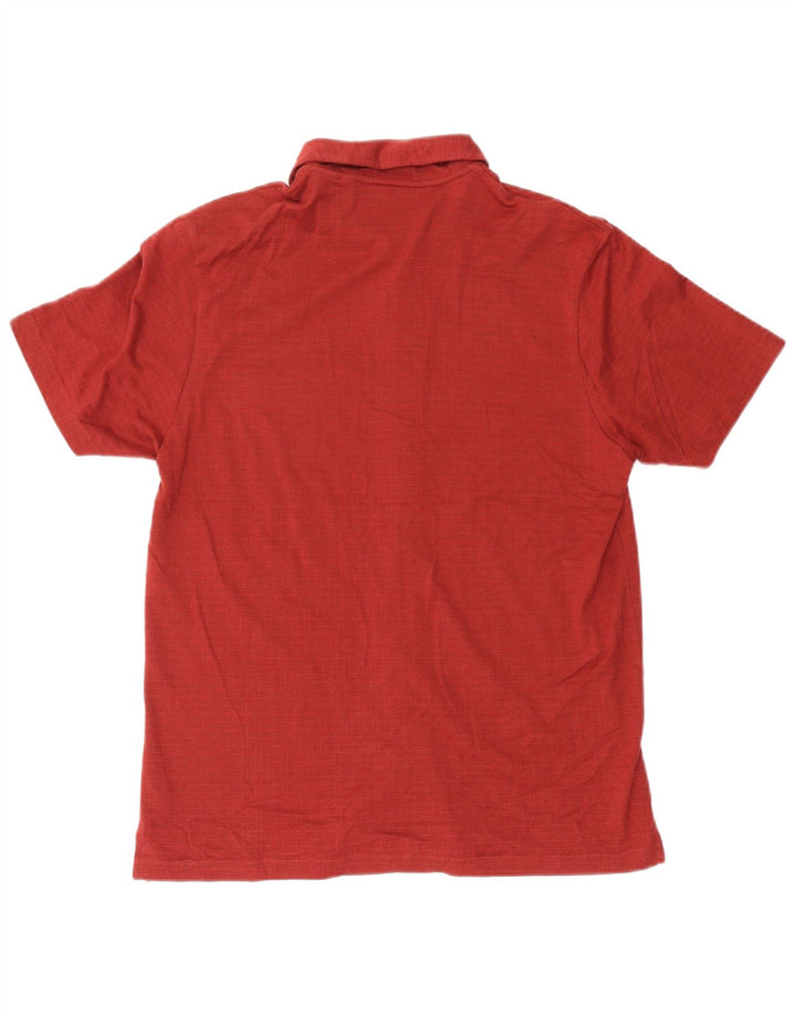 Dkny Mens Short Sleeve Shirt Medium Red Geometric Cotton