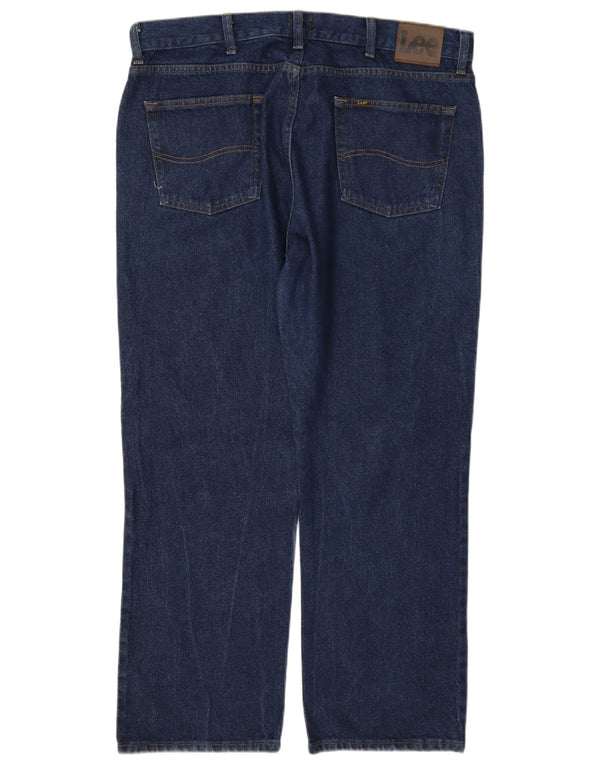 Lee Mens Straight Jeans W38 L30 Azul Marinho Algodão