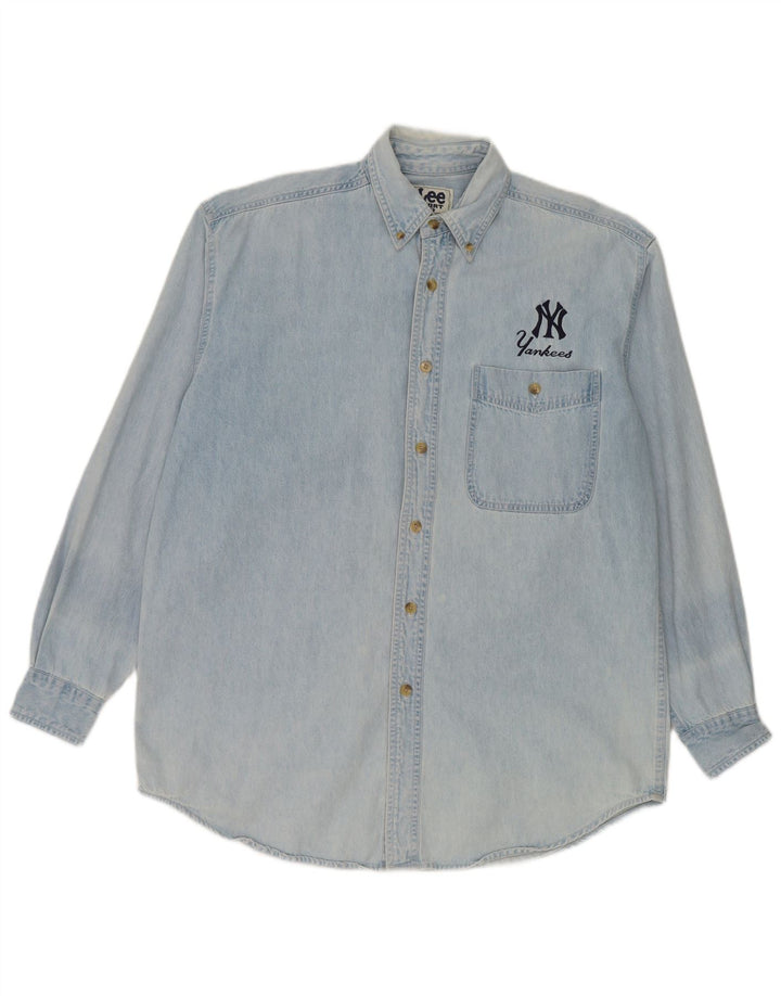 Lee Chemise en Jean Yankees Homme Bleu Moyen Coton