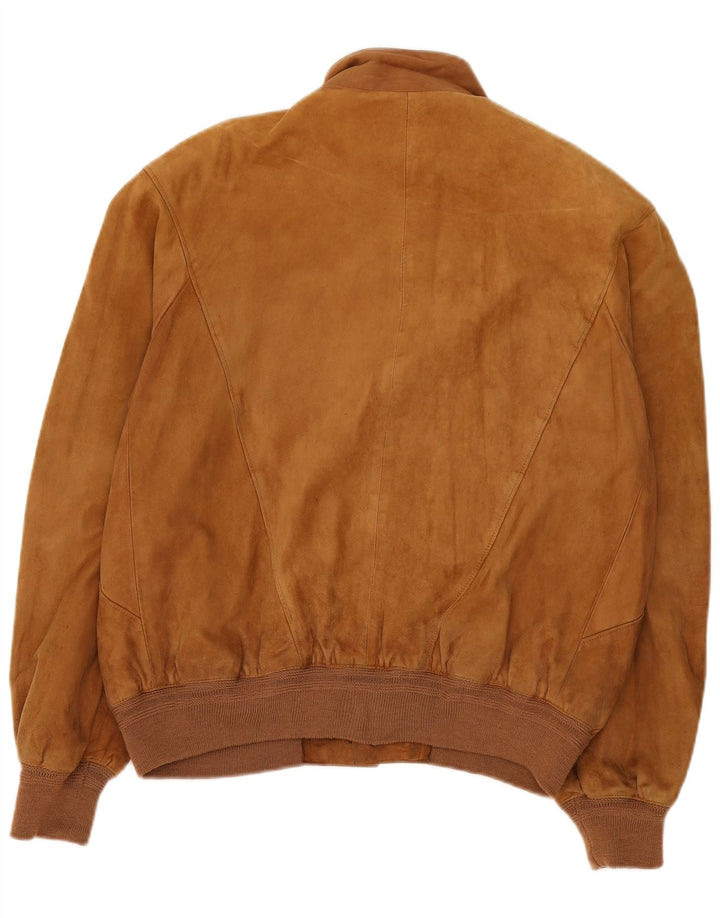 vintage Homme Daim Bomber Jacket IT 50 Grand Beige