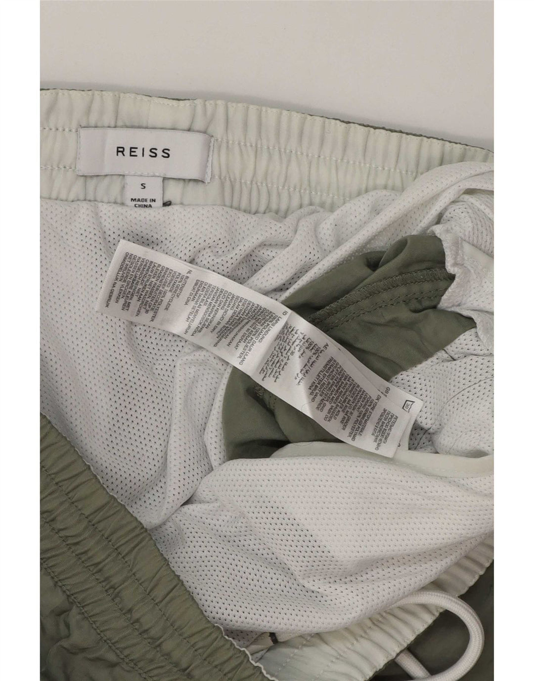 Reiss Herren-Badeshorts, klein, grünes Polyester