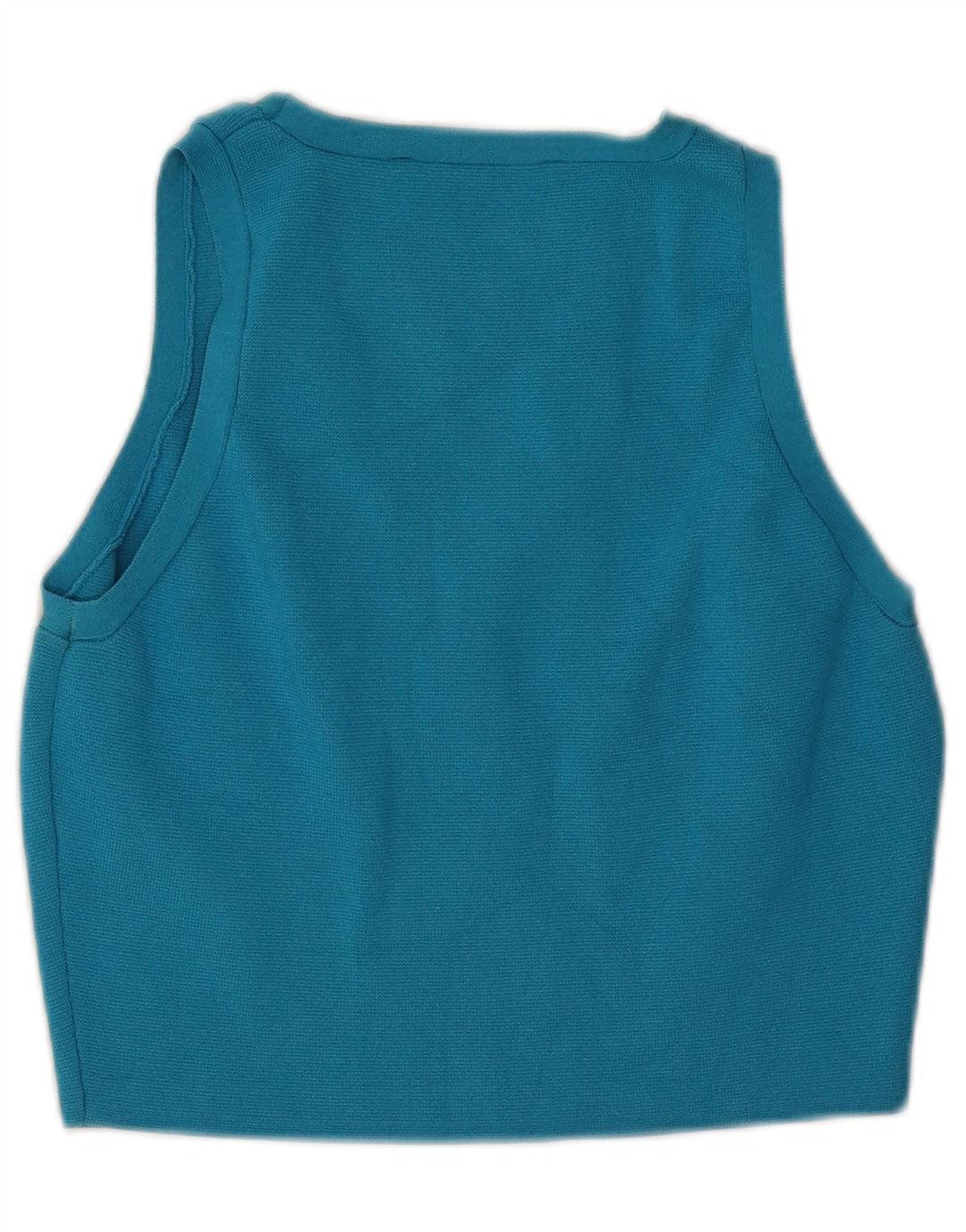 Zara Womens Crop Vest Top UK 14 Large Blue Viscose