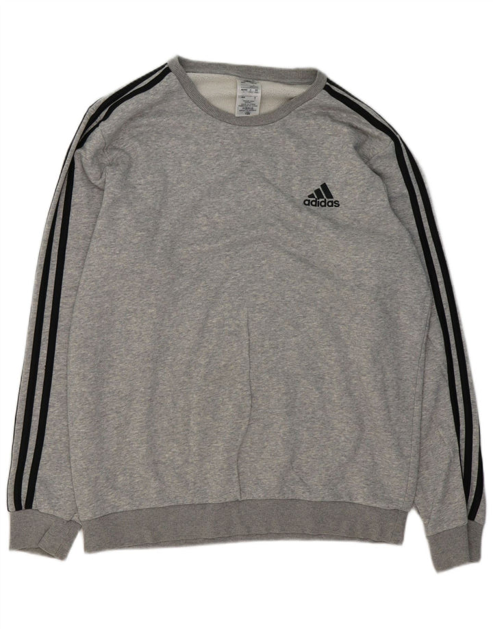 Adidas Sweat-shirt pour homme en coton moucheté Gris Large