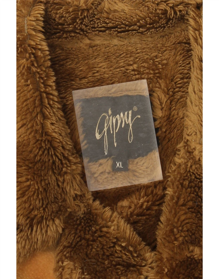 Gipsy Mens Shearling Jacket UK 42 XL Brown