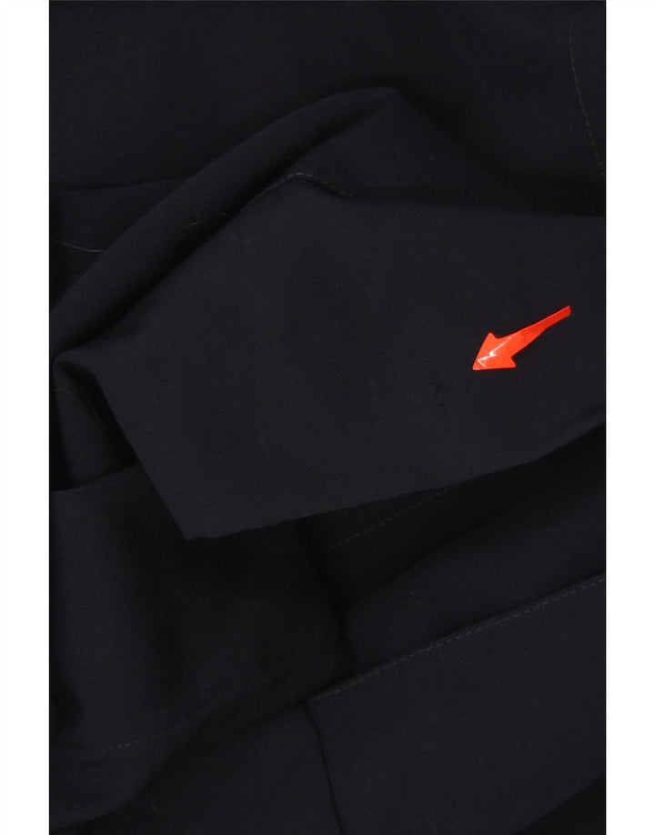 VINTAGE Womens Military Overcoat IT 44 Medium Navy Blue Wool