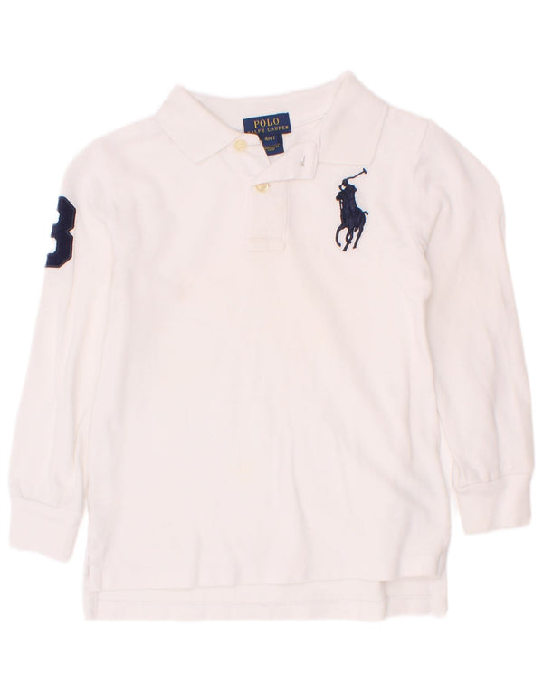 Polo Ralph Lauren Boys Graphic Long Sleeve Shirt 3-4 Years White Cotton