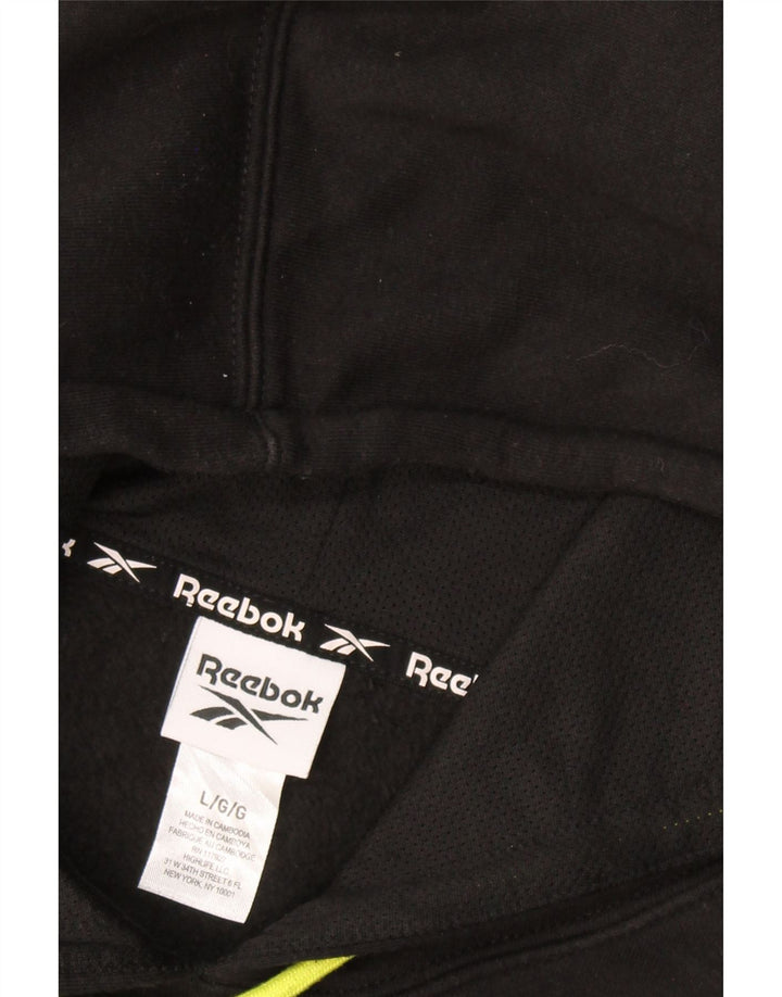 REEBOK moletom com capuz masculino grande algodão preto