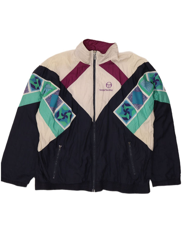 Giacca da tuta da uomo Sergio Tacchini IT 52 Large Blu Navy geometrico