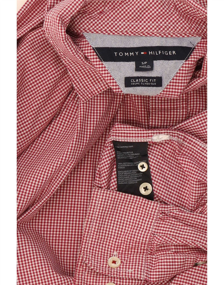 Tommy Hilfiger Mens Classic Fit Shirt Small Red Gingham Cotton