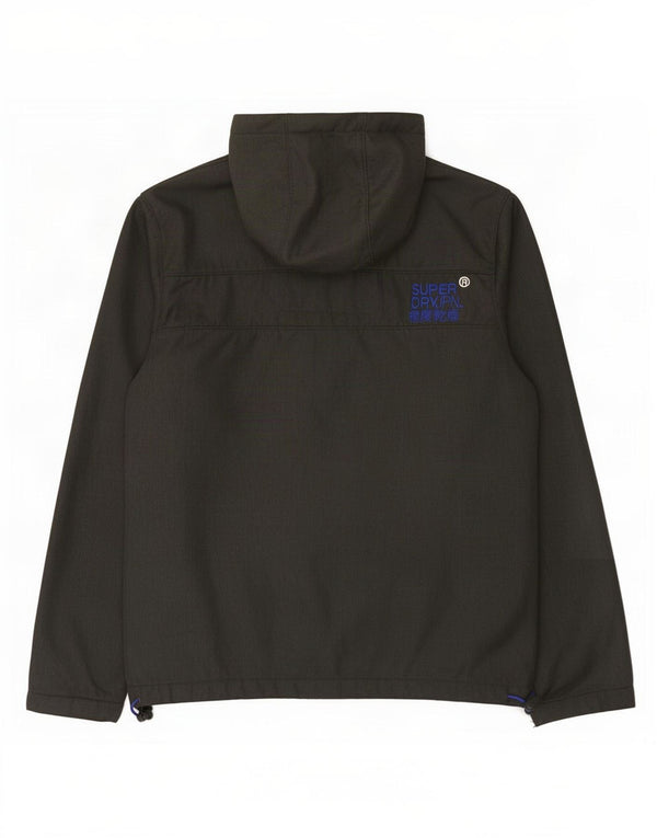 Jaqueta corta-vento masculina Superdry Windcheater Graphic com capuz Reino Unido 42 XL cinza