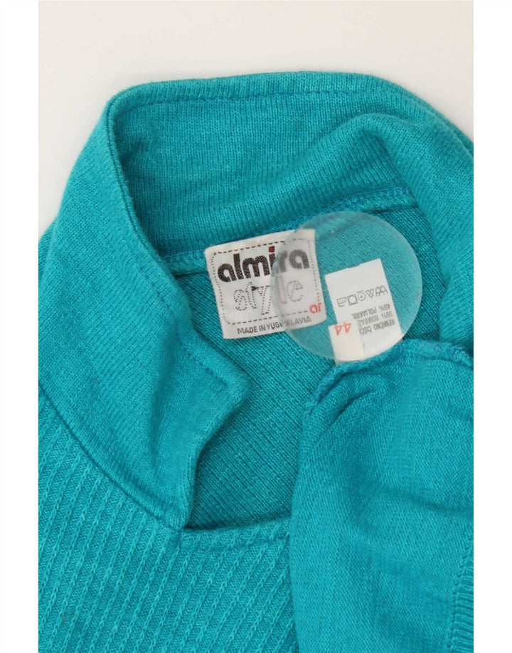 Almira Womens Short Sleeve Polo Neck Jumper Sweater IT 44 Medium Blue