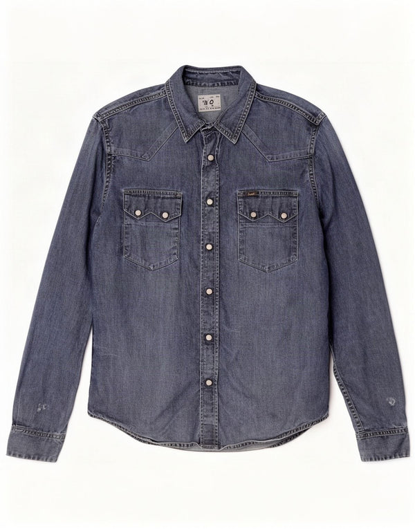 Lee Chemise en Jean Homme Bleu Moyen Coton