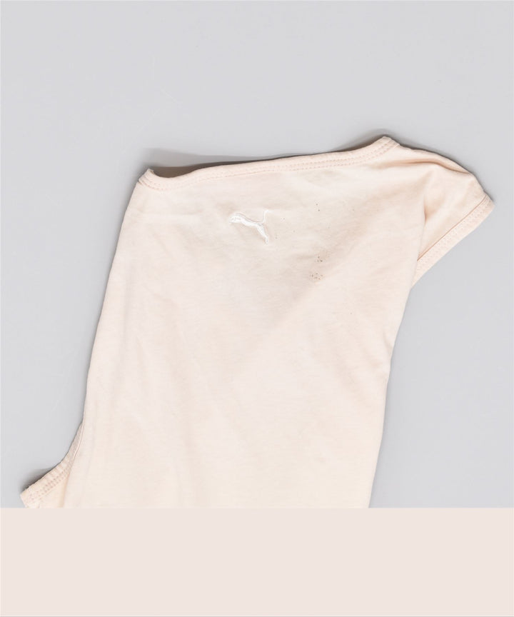 PUMA Womens Graphic Vest Top UK 10 Small Off White Cotton