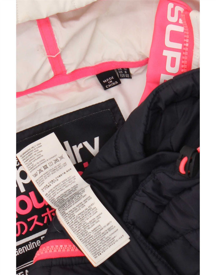 Superdry γυναικείο μπουφάν με κουκούλα UK 12 Medium Navy Blue Colorblock